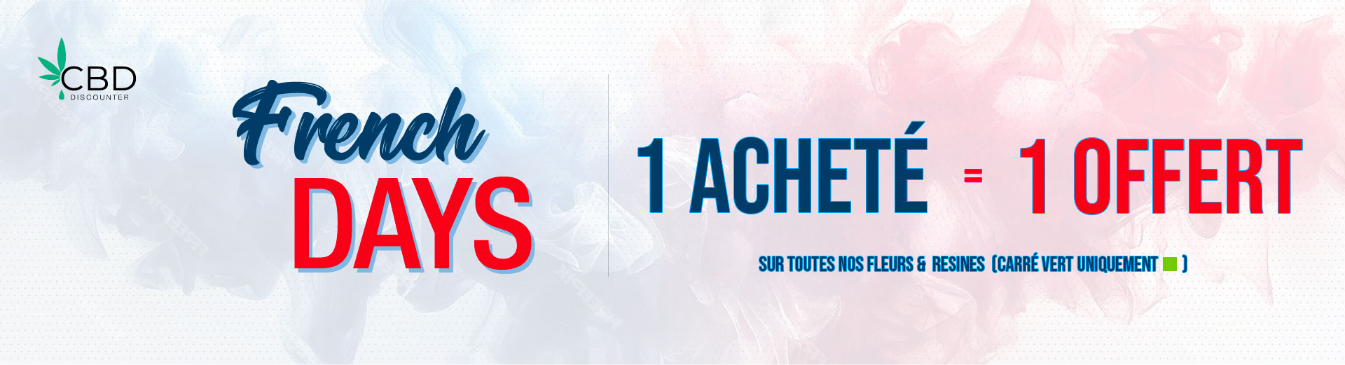Visuel de CBD pas cher avec flacons d'huiles et fleur de CBD - CBD Discounter